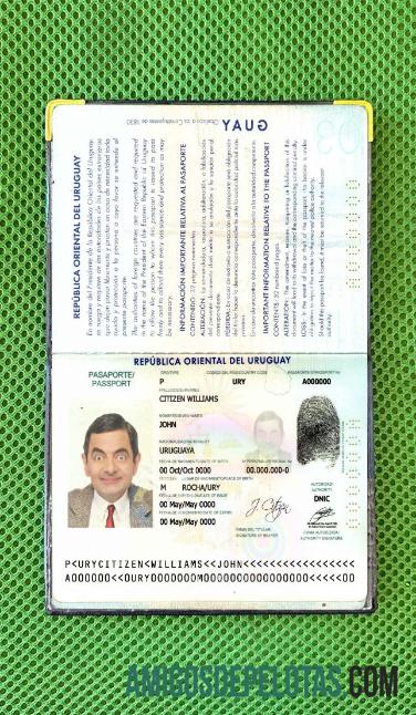 Foto do passaporte Uruguai exemplo